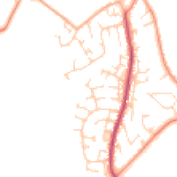 Daytime road noise heatmap for YO32 5AT
