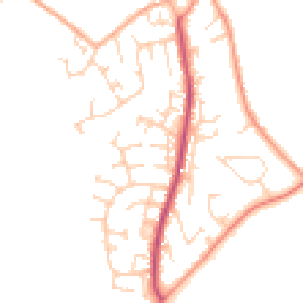 Daytime road noise heatmap for YO32 5AY