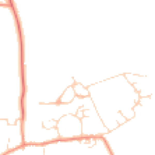 Daytime road noise heatmap for YO32 5PH