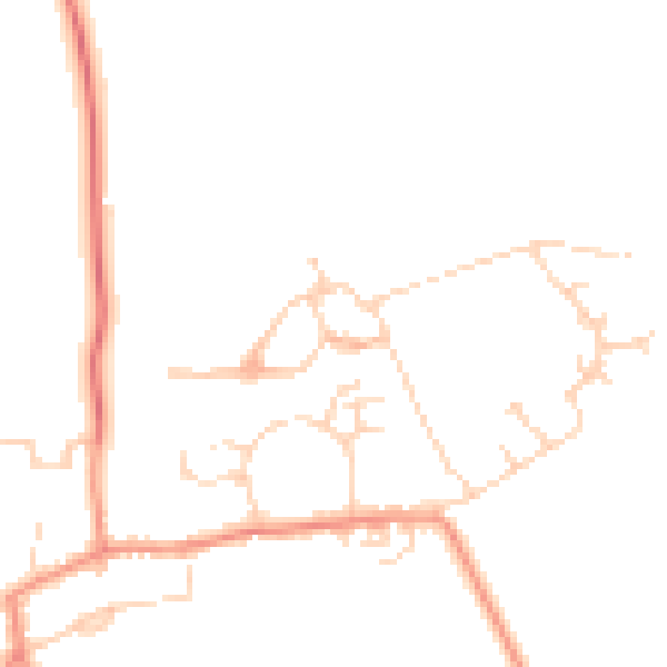 Daytime road noise heatmap for YO32 5PJ