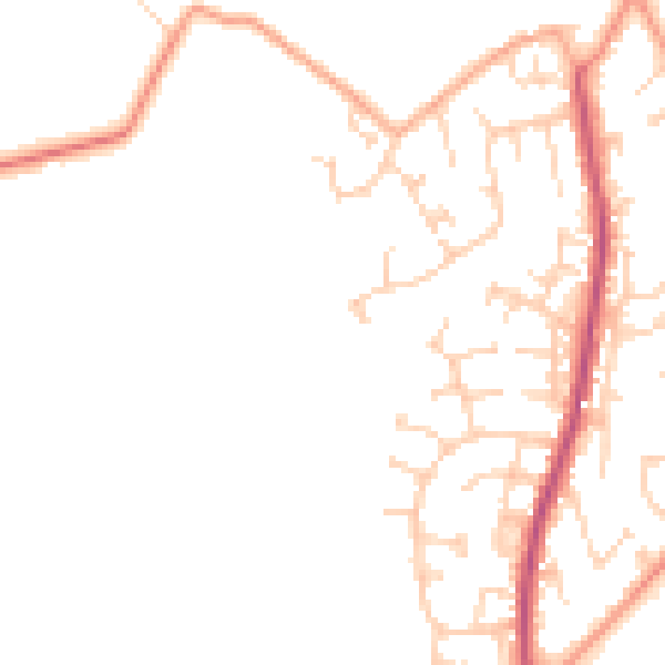 Daytime road noise heatmap for YO32 5RS