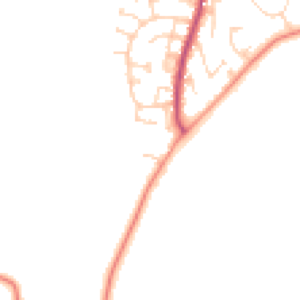 Daytime road noise heatmap for YO32 5TG