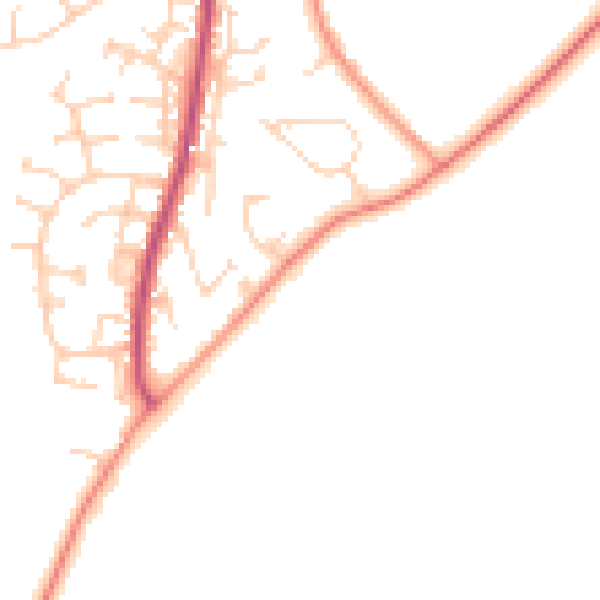 Daytime road noise heatmap for YO32 5UU