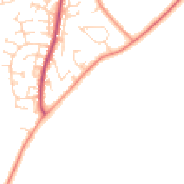 Daytime road noise heatmap for YO32 5UX