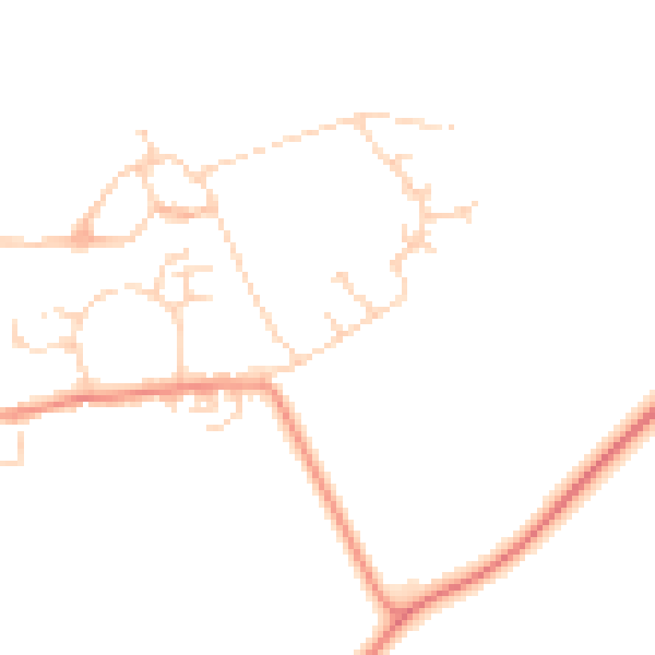 Daytime road noise heatmap for YO32 5UZ