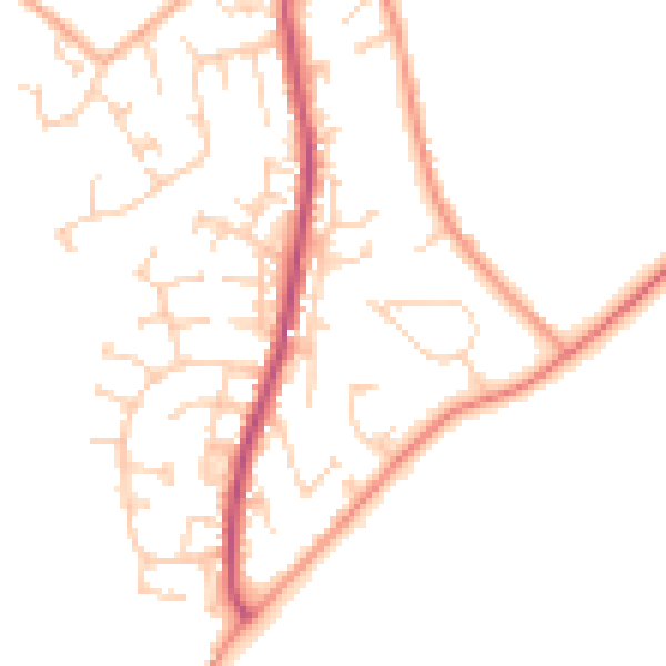 Daytime road noise heatmap for YO32 5WY