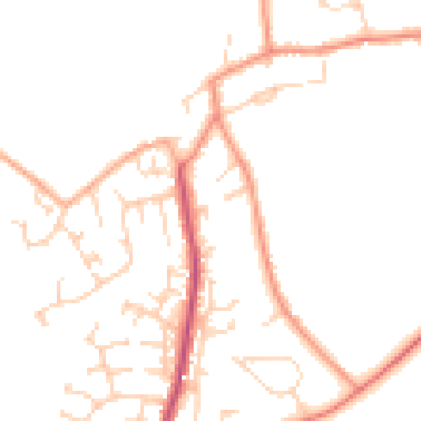 Daytime road noise heatmap for YO32 5WZ