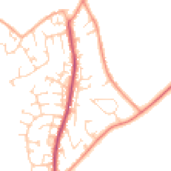 Daytime road noise heatmap for YO32 5ZQ