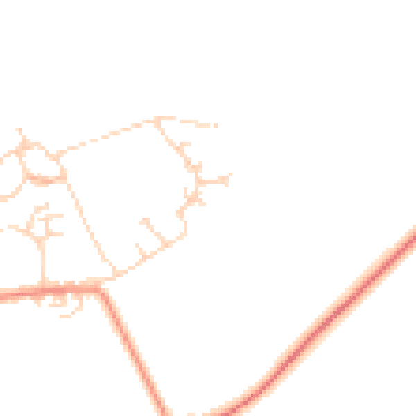 Daytime road noise heatmap for YO32 5ZW