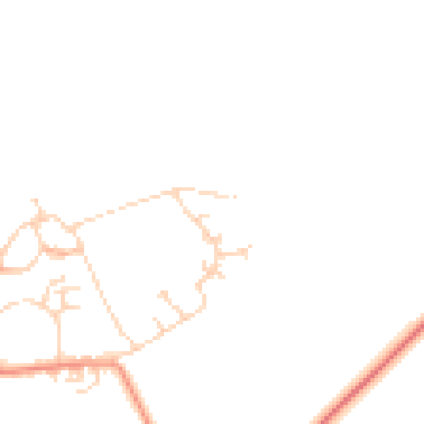 Daytime road noise heatmap for YO32 5ZY
