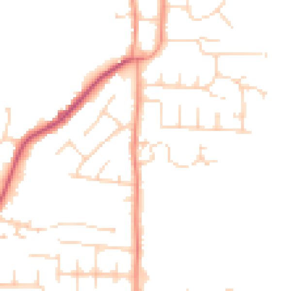 Daytime road noise heatmap for YO32 9AH