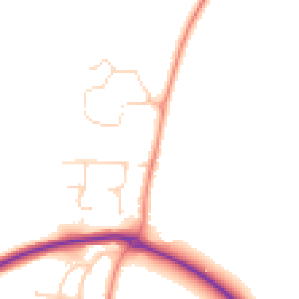 Daytime road noise heatmap for YO32 9FR