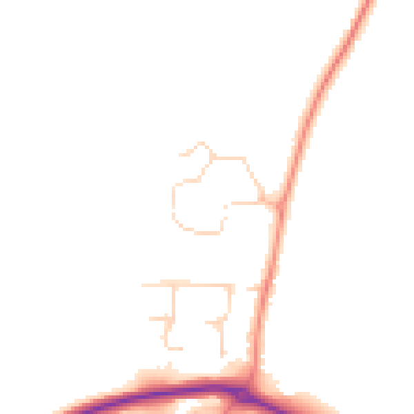 Daytime road noise heatmap for YO32 9FZ