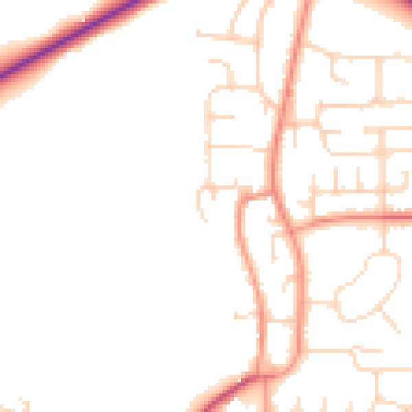Daytime road noise heatmap for YO32 9GN