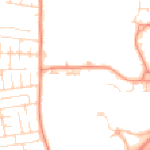 Daytime road noise heatmap for YO32 9LX