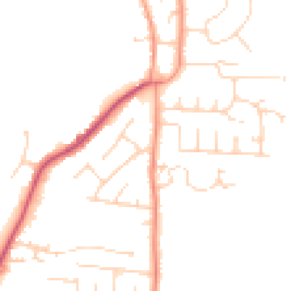 Daytime road noise heatmap for YO32 9PD