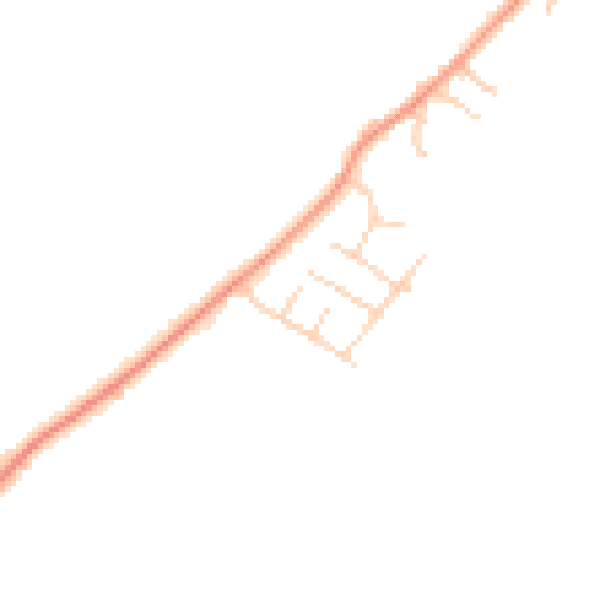 Daytime road noise heatmap for YO32 9TX