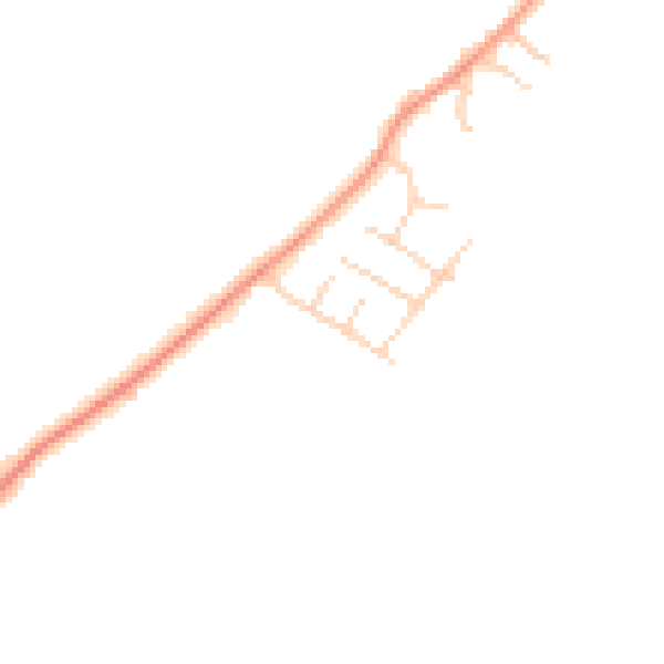 Daytime road noise heatmap for YO32 9TY