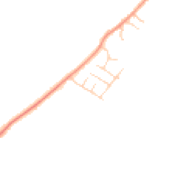 Daytime road noise heatmap for YO32 9TZ