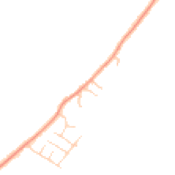 Daytime road noise heatmap for YO32 9UW