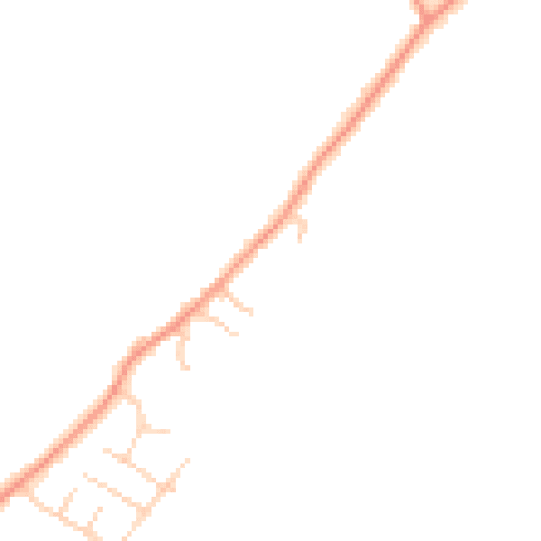 Daytime road noise heatmap for YO32 9WE