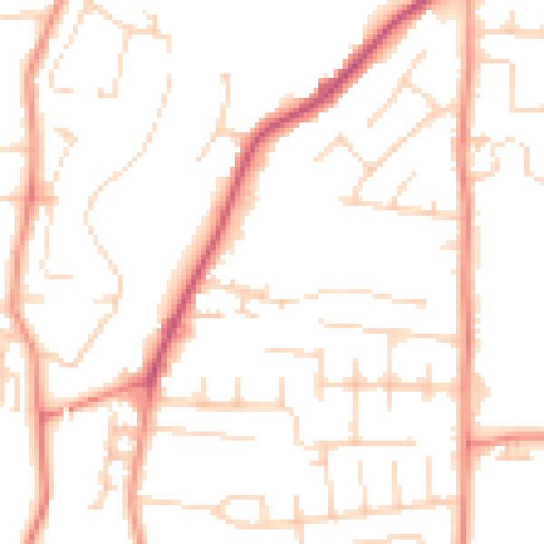 Daytime road noise heatmap for YO32 9YX