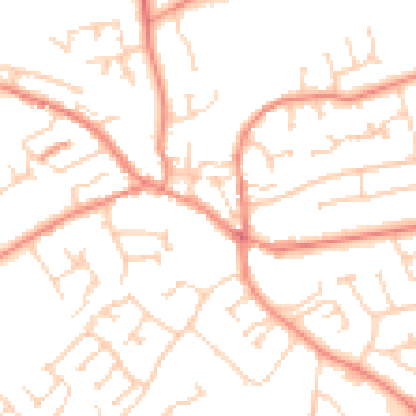 Daytime road noise heatmap for YO43 3AH