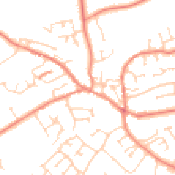 Daytime road noise heatmap for YO43 3AW