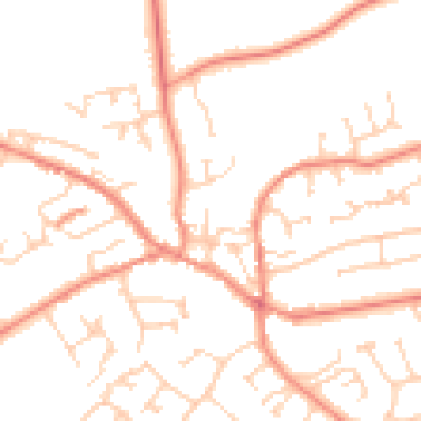 Daytime road noise heatmap for YO43 3AX