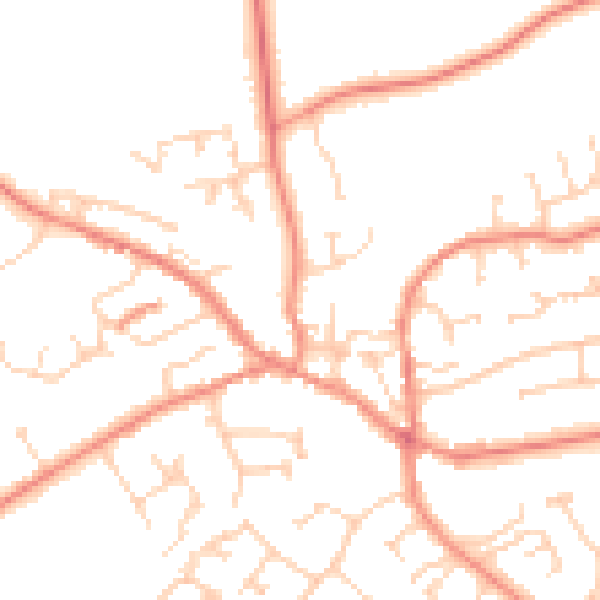 Daytime road noise heatmap for YO43 3AY