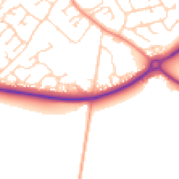 Daytime road noise heatmap for YO43 3BP