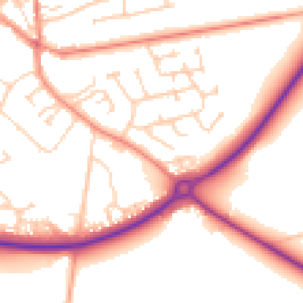 Daytime road noise heatmap for YO43 3DD