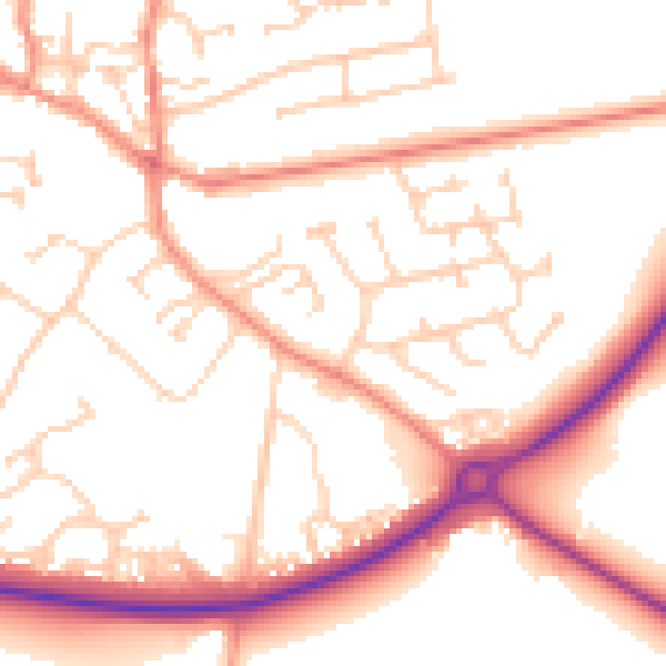 Daytime road noise heatmap for YO43 3DE