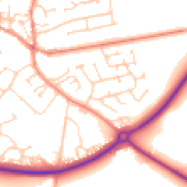Daytime road noise heatmap for YO43 3DF