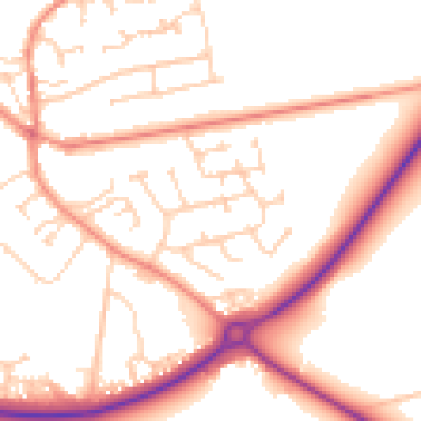 Daytime road noise heatmap for YO43 3DH
