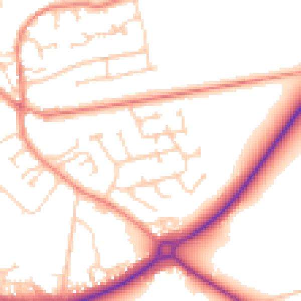 Daytime road noise heatmap for YO43 3DQ