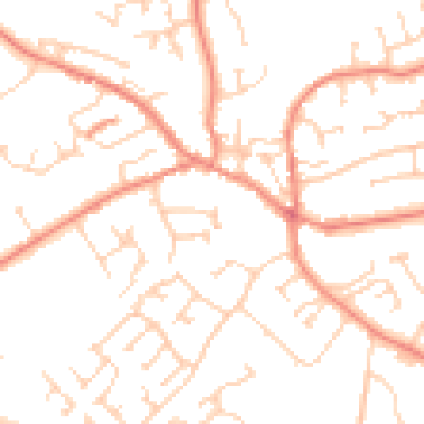 Daytime road noise heatmap for YO43 3DY