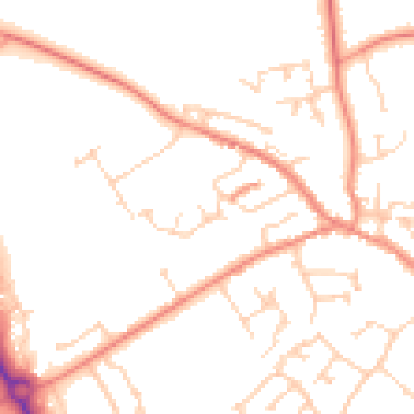 Daytime road noise heatmap for YO43 3FP