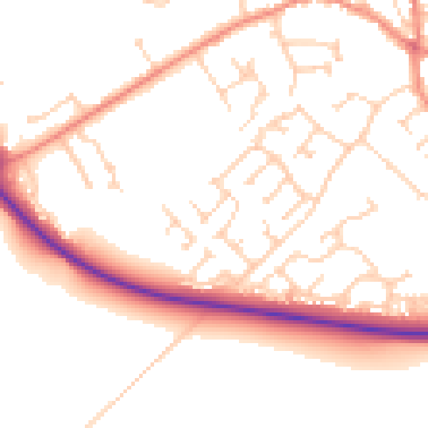 Daytime road noise heatmap for YO43 3FR