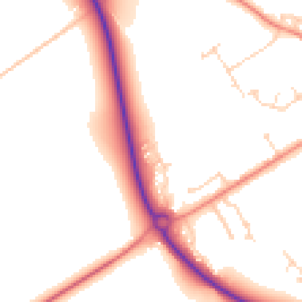 Daytime road noise heatmap for YO43 3GR
