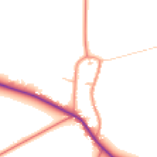 Daytime road noise heatmap for YO43 3PB