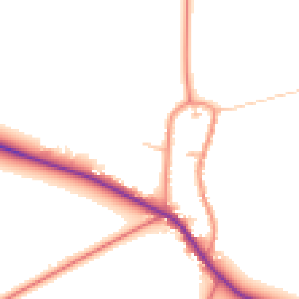 Daytime road noise heatmap for YO43 3PD