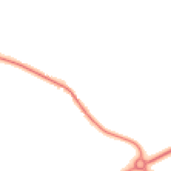 Night-time road noise heatmap for YO43 3PE