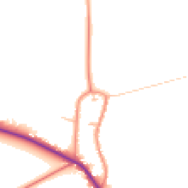 Daytime road noise heatmap for YO43 3QF