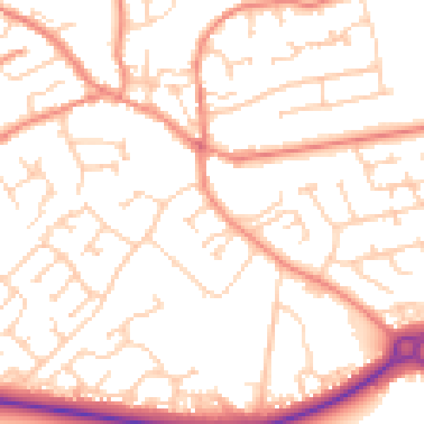 Daytime road noise heatmap for YO43 3RX