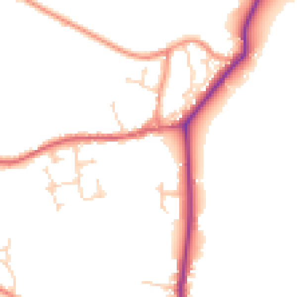 Daytime road noise heatmap for YO43 4AH