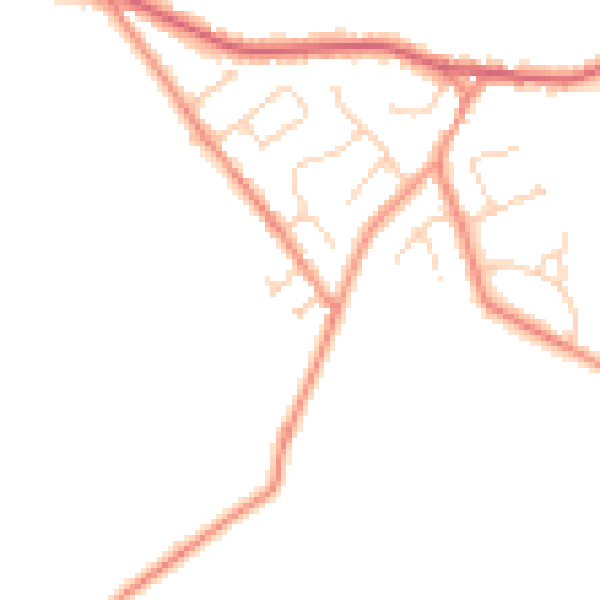 Daytime road noise heatmap for YO43 4BF
