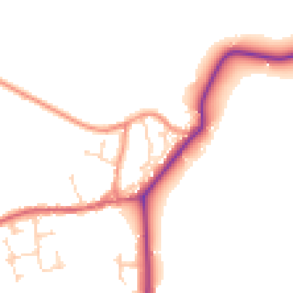 Daytime road noise heatmap for YO43 4BN