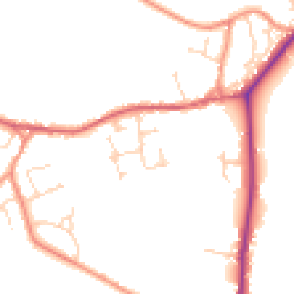Daytime road noise heatmap for YO43 4DH