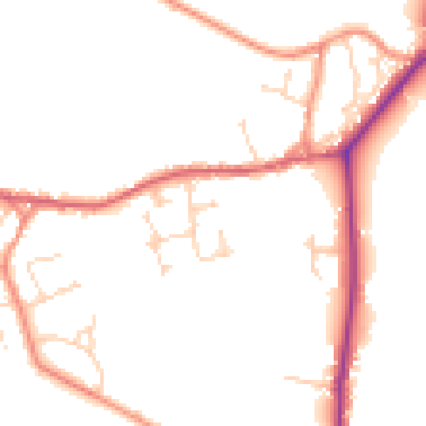 Daytime road noise heatmap for YO43 4DL